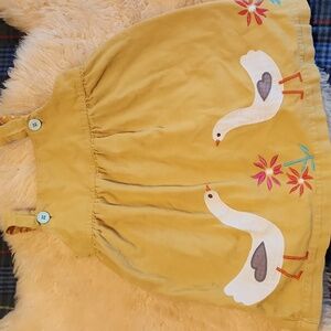 Yellow Duck Embroidered Kids Dress